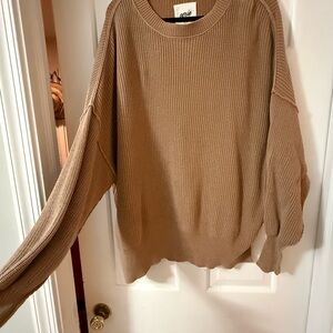 Aerie Light Brown Knit Sweater